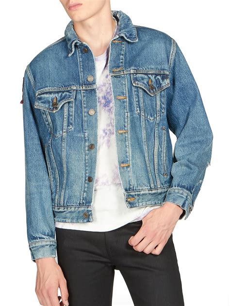 ysl jean jacket mens